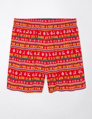 Мужские брюки American Eagle AEO Jingle Bells Print Stretch Boxer Short — фото 3