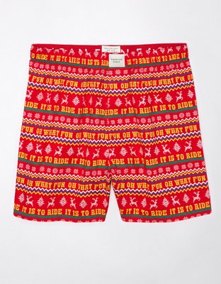 AEO Short Bóxer Stretch con Estampado de Campanas Navideñas