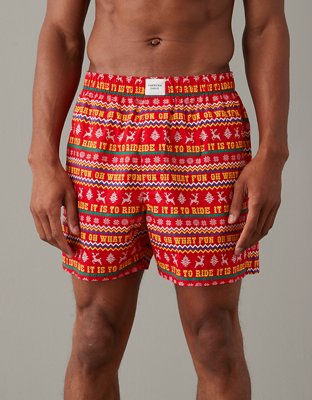 AEO Jingle Bells Print Stretch Boxer Short