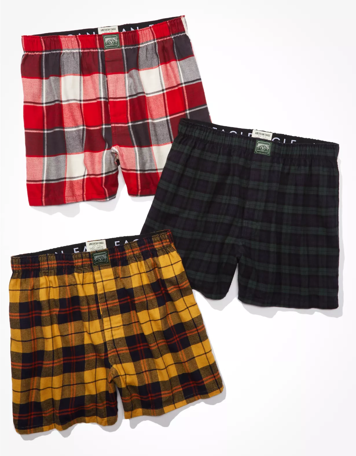 AEO Flannel Stretch Boxer Short 3-Pack