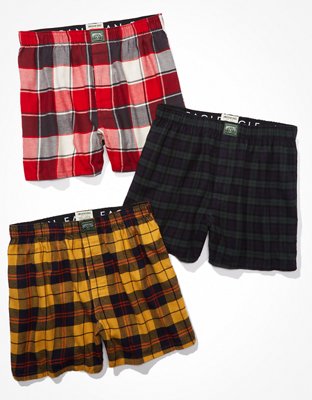 Men's flannel hot sale boxer shorts