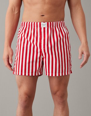 White & Red striped boxer shorts - 100% Linen - Mazarin – Mes