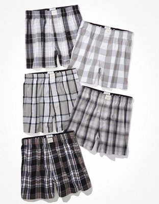 American Eagle Outfitters Checkered Men Grey Boxer Shorts - Buy