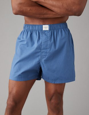 Plain Blue Cotton Boxer Shorts