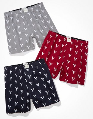 New American Eagle Men's 2850900 Assorted 3 Classic Trunk Underwear  3-Pack, Multi (L) 