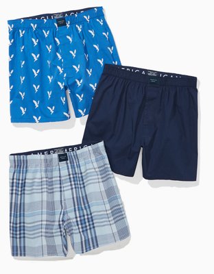 3 Pack Blue Woven Boxers