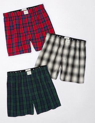 AEO Holiday Plaid Stretch Boxer Short 3-Pack