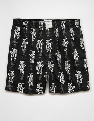 AEO Men's Glow-In-The-Dark Skull Halloween Stretch Boxer Short