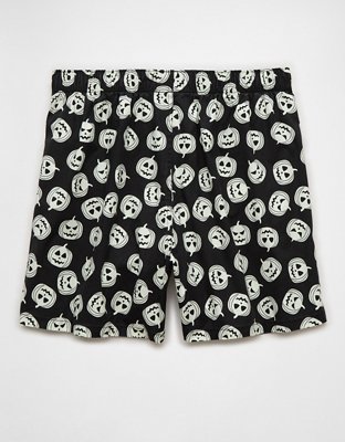 AEO Men's Pumpkin Glow-In-The-Dark Halloween Stretch Boxer Short