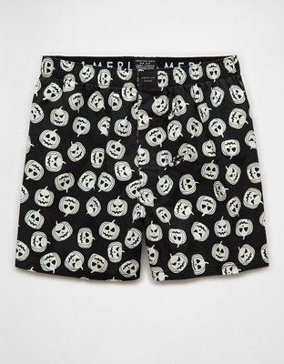 AEO Men's Pumpkin Glow-In-The-Dark Halloween Stretch Boxer Short