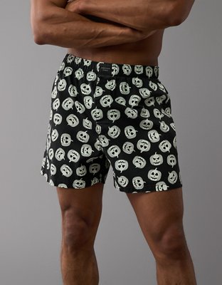 AEO Men's Pumpkin Glow-In-The-Dark Halloween Stretch Boxer Short