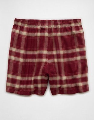 AEO Men's Plaid Mickey Halloween Flannel Pocket Boxer Short