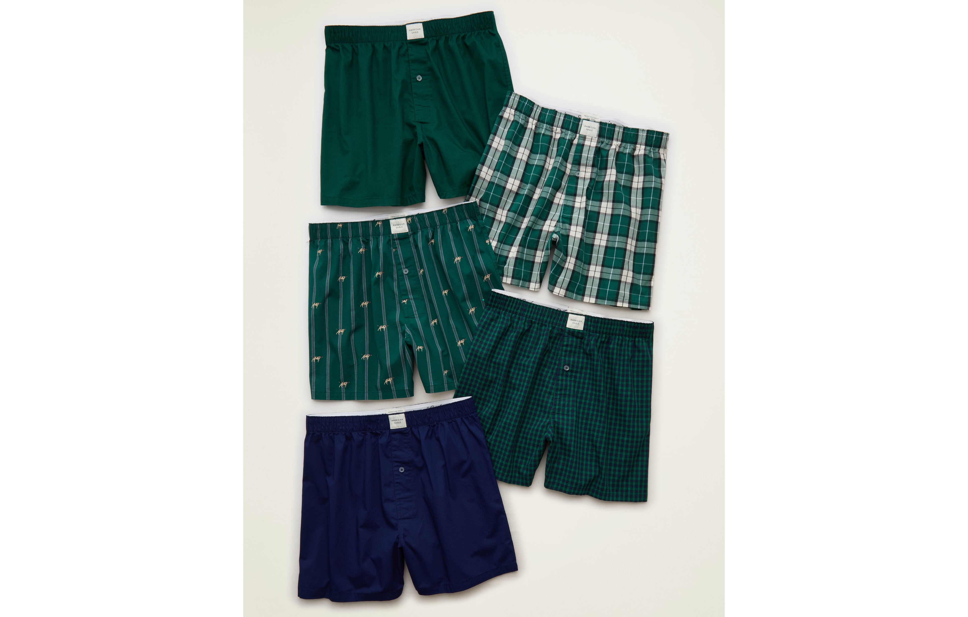 AEO Men's Stretch Cotton Boxer Short 5-Pack