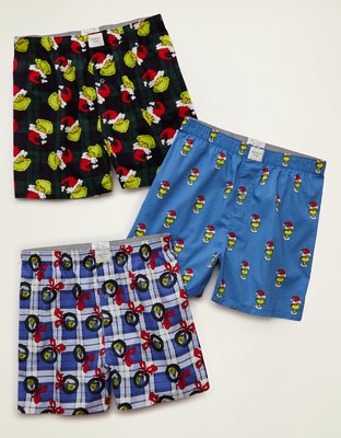 AEO Men's Grinch Stretch Cotton Boxer Short 3-Pack