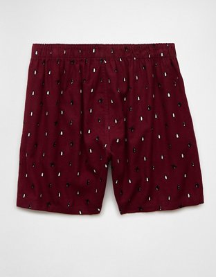 AEO Men's Tiny Penguins Flannel Pocket Boxer Short