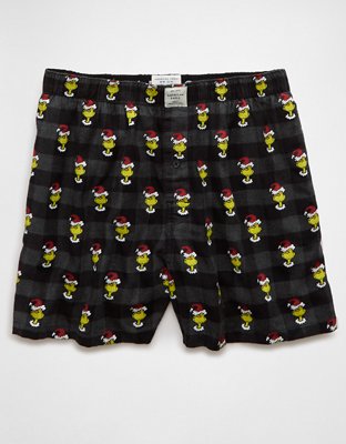 AEO Grinch Santa Flannel Pocket Boxer Short