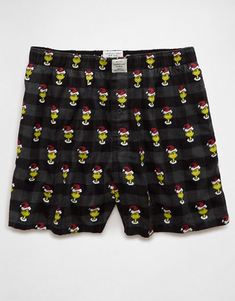Мужские брюки American Eagle AEO Grinch Santa Flannel Pocket Boxer Short