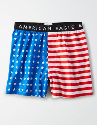 Fisyme Bald Eagle American Flag Boxers for Men, Boxer Shorts Mens