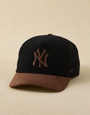 '47 New York Yankees Black Barren Corduroy Snapback Hat
