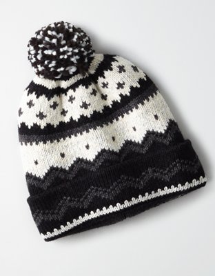 Мужские шапки American Eagle AEO Fairisle Pom Beanie — фото 2