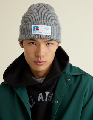 Мужская шапка American Eagle AE x Russell Athletic, цвет: Серый меланжевый — фото 2