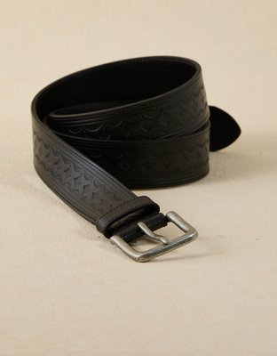 American Eagle 2 EUC black leather belts AE Eagle Leather Belt | American Eagle main image 3