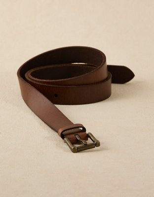 Мужской ремень American Eagle AE Square Buckle Leather, цвет: Коричневый