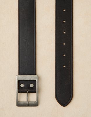 Мужской ремень American Eagle AE Square Buckle Leather, цвет: Чёрный — фото 2