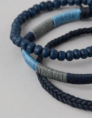 AEO Blue Bead & Wrap Bracelets 3-Pack