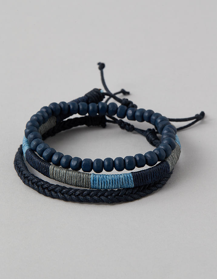 AEO Blue Bead & Wrap Bracelets 3-Pack