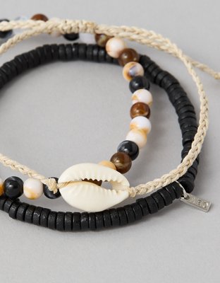 AEO Beaded Puka Shell Bracelets 3-Pack