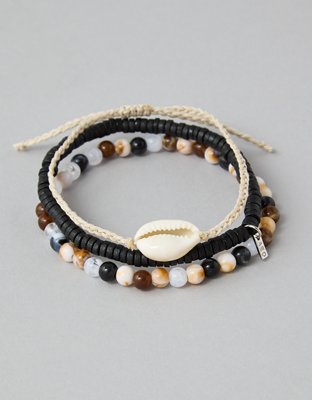 AEO Beaded Puka Shell Bracelets 3-Pack