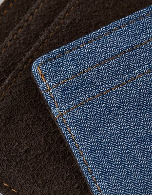 AE Portatarjetas de Cuero y Denim