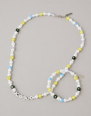 AE | Smiley® Necklace & Bracelet 2-Pack | American Eagle