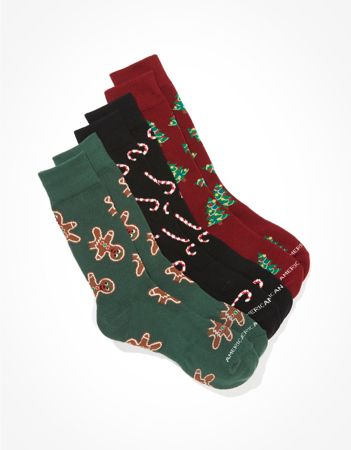 AEO Christmas Crew Socks 3-Pack