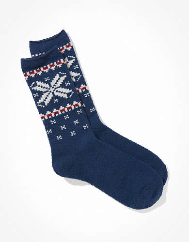 AEO Fairisle Marled Knit Fuzzy Sock