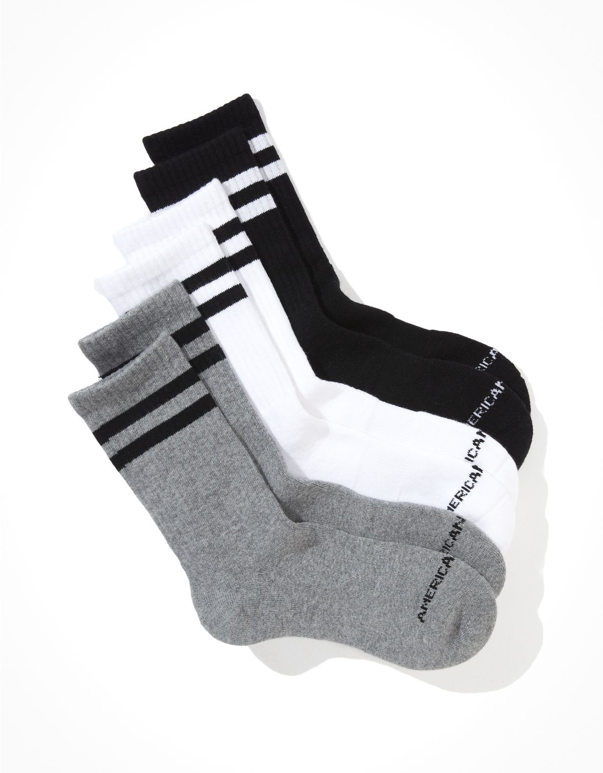 AEO Striped Crew Sock 3-Pack