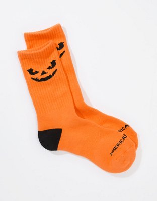 AE Halloween Jack-O-Lantern Crew Socks