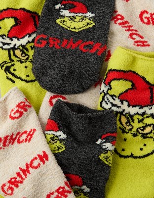 AE Grinch Fuzzy Sock 3-Pack