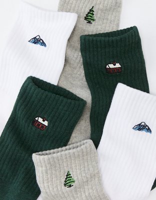 AE Embroidered Crew Sock 3-Pack