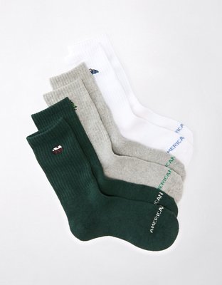 3-Pack Crew Sock Embroidered AE