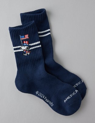 AE Peanuts USA Crew Socks