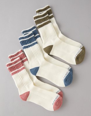 Lot de trois paires de mi-chaussettes rétro AE