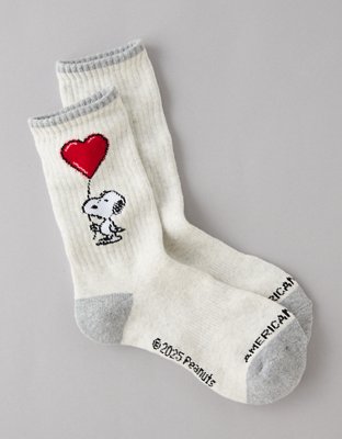 AE Snoopy Valentine's Day Crew Socks