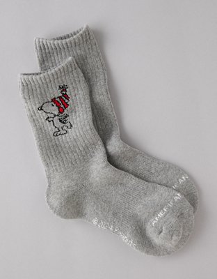 AE Snoopy Holiday Crew Socks