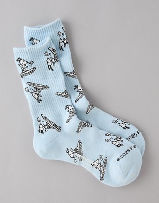 AEO Snoopy Terry Crew Socks