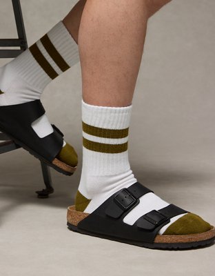 Lot de trois paires de mi-chaussettes en tissu éponge à rayures AE