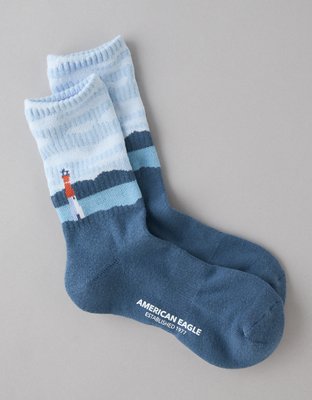 AE Graphic Terry Crew Socks