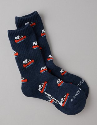 AE Snoopy Terry Crew Socks
