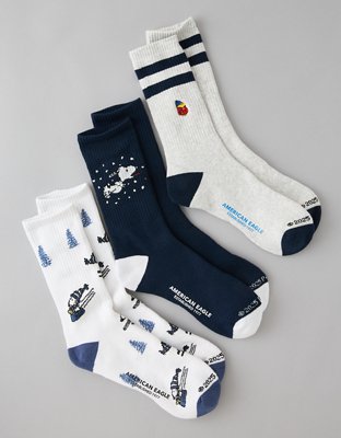 AE Snoopy Crew Socks 3-Pack